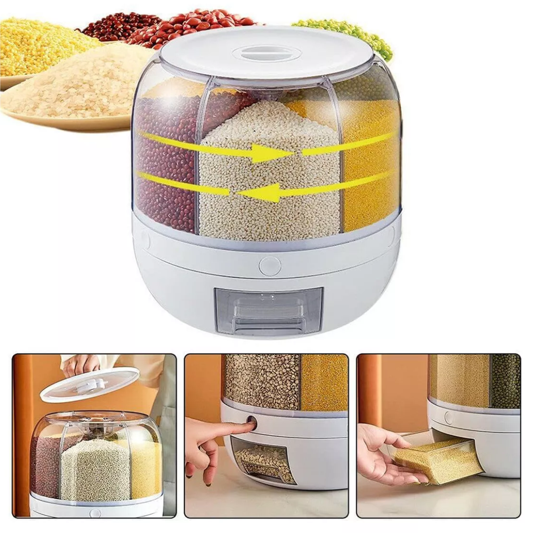 FreshKeeper™ | Dispensador Alimentario Giratorio 6 en 1