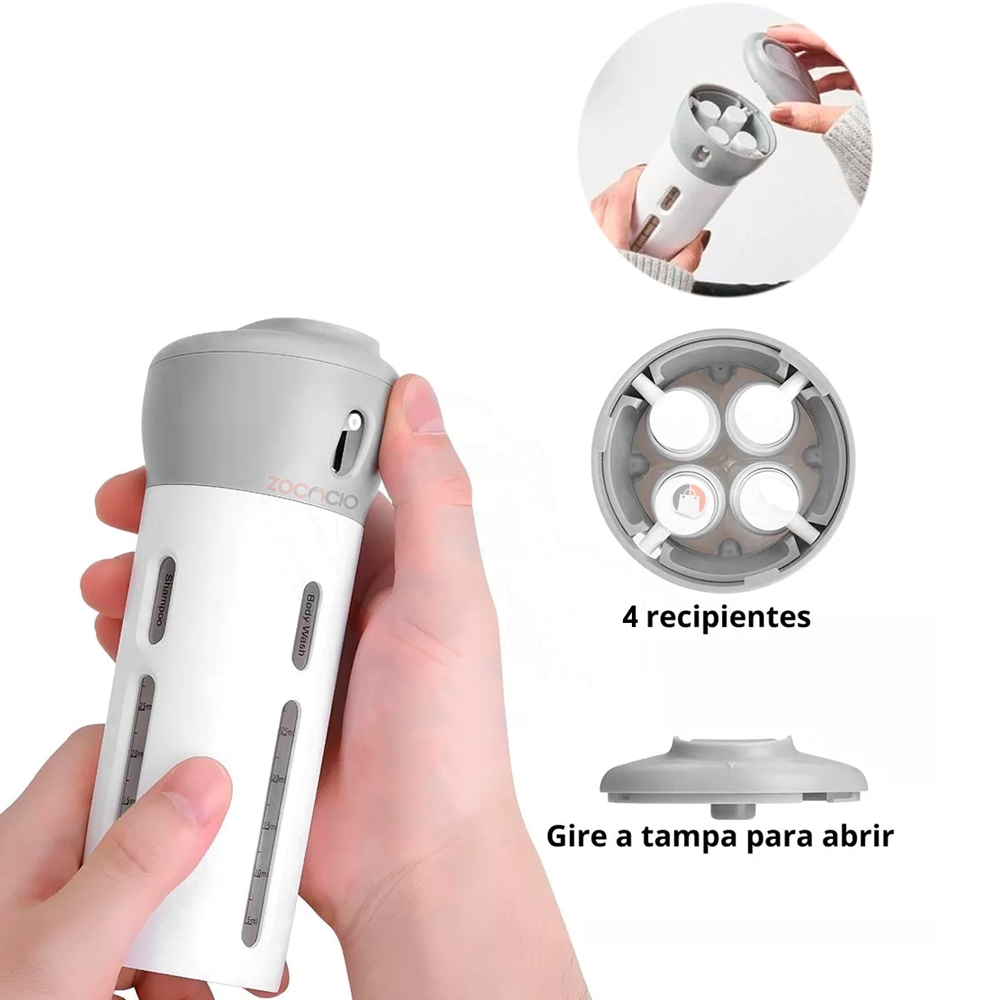GoTravel™ | Dispensador Viajero 4 En 1
