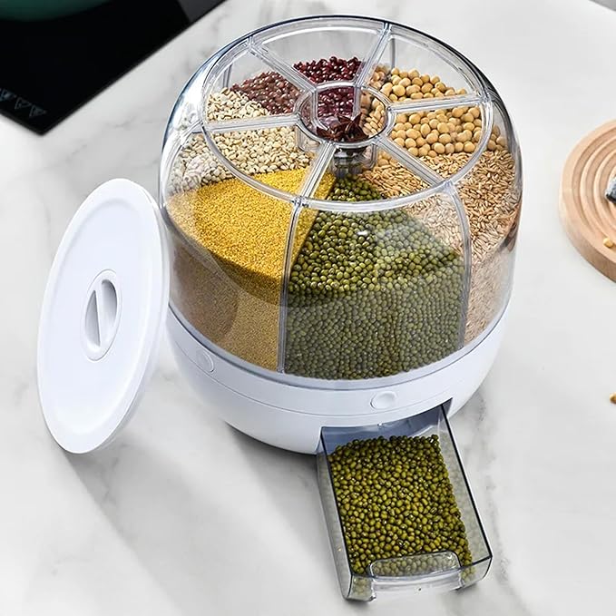 FreshKeeper™ | Dispensador Alimentario Giratorio 6 en 1