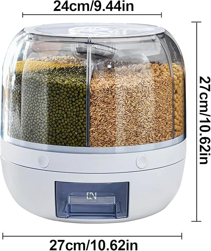 FreshKeeper™ | Dispensador Alimentario Giratorio 6 en 1