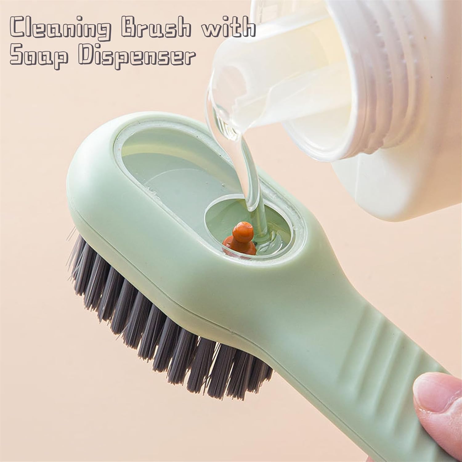 CEPILLO CON DISPENSADOR DE JABON MULTIUSOS